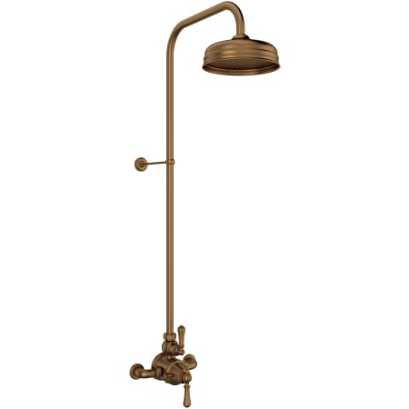 Perrin and Rowe Georgian Era Exposed Thermostatic Shower System with Shower Head, Slide Bar, Shower Arm, and Valve Trim English Bronze