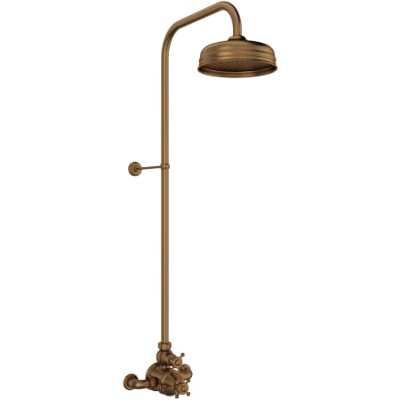 Perrin and Rowe Georgian Era Exposed Thermostatic Shower System with Shower Head, Slide Bar, Shower Arm, and Valve Trim English Bronze