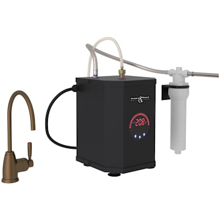 Perrin and Rowe Holborn 0.5 GPM Hot Water Dispenser with Hot Water Filter Tank English Bronze