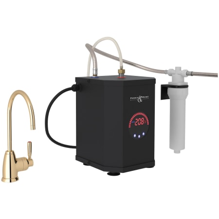 Perrin and Rowe Holborn 0.5 GPM Hot Water Dispenser with Hot Water Filter Tank English Gold