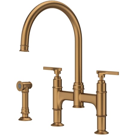 Perrin and Rowe Southbank 1.5 GPM Widespread Bridge Kitchen Faucet - Includes Side Spray English Bronze