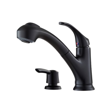 Pfister Shelton Pullout Spray Kitchen Faucet - Includes Soap Dispenser Black