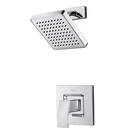 Pfister Kenzo Faucet Valve Trim Single Handle Pressure Balanced with Raincan Shower Head Polished Chrome