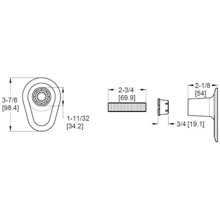Pfister Flange with Integral Stops and Adaptor Nipple Polished Chrome