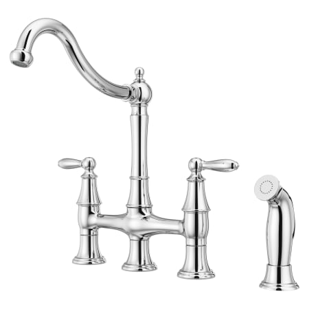 Pfister Courant 1.8 GPM Widespread Bridge Kitchen Faucet - Includes Side Spray Polished Chrome