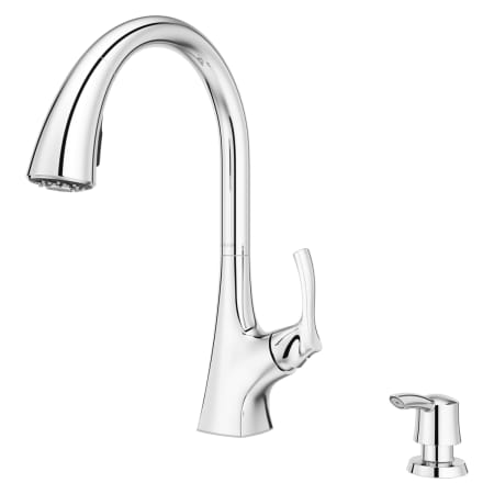 Pfister Masey 1.8 GPM Single Hole Pull Down Kitchen Faucet - Includes Escutcheon Polished Chrome
