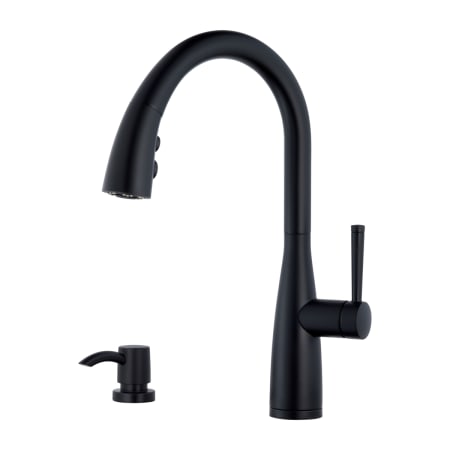 Pfister Raya 1.8 GPM Single Hole Pull Down Kitchen Faucet - Includes Escutcheon Matte Black