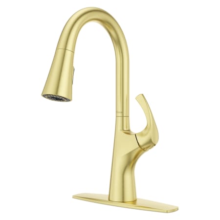 Pfister Talega 1.8 GPM Single Hole Pull Down Kitchen Faucet - Includes Escutcheon Brushed Gold