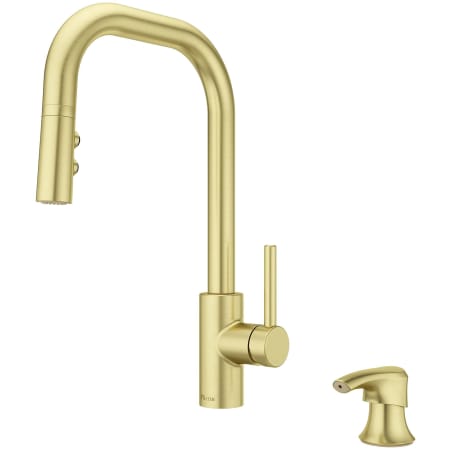 Pfister Zanna 1.66 GPM Single Hole Pull Down Kitchen Faucet - Includes Escutcheon Brushed Gold