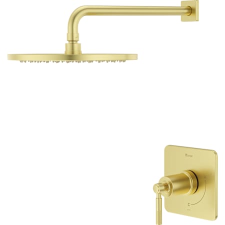 Pfister Hillstone Pressure Balance Shower with 10" Rainhead, 18" Straight Shower Arm & Flange Brushed Gold