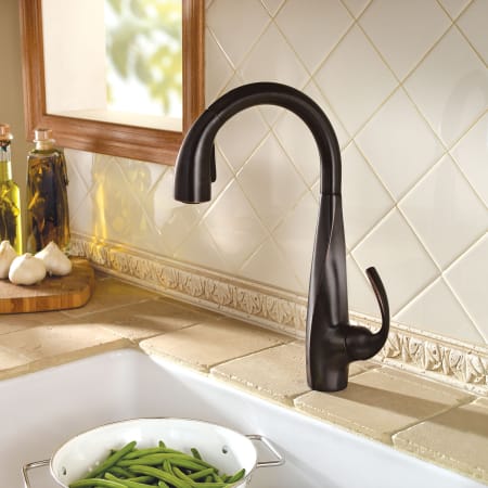 Pfister LF-529-7ANS Avanti 1.8 GPM Single Hole Pull Down Kitchen Faucet ...