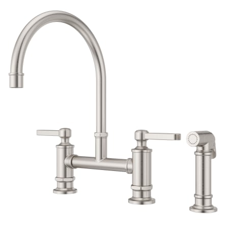 Pfister Port Haven 1.8 GPM Widespread Bridge Kitchen Faucet - Includes Side Spray Stainless Steel