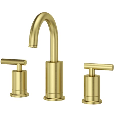 Pfister Contempra 1.2 GPM Widespread Bathroom Faucet with Pforever Seal, Pfast Connect, and Push and Seal Technologies - Includes Pop-Up Drain Assembly Brushed Gold