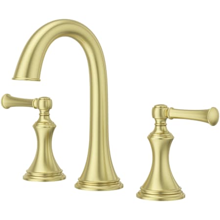 Pfister Tisbury 1.2 GPM Traditional Widespread Bathroom Faucet with Lever Handles Brushed Gold