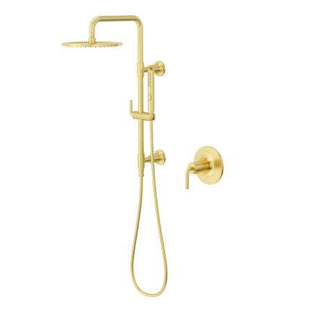 Pfister Tenet Pressure Balanced Shower System with Shower Head, Hand Shower, Slide Bar, Shower Arm, Hose, and Valve Trim - Less Rough-In Valve Brushed Gold