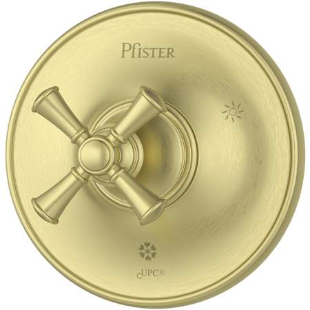 Pfister Tisbury Single Function Pressure Valve Trim Only with Cross Handle Brushed Gold