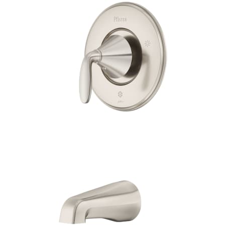 Pfister Winfield Single Handle Shower Trim Package with Quick Connect Tub Spout and Pforever Seal Cartridge Brushed Nickel