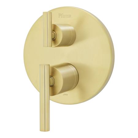 Pfister Contempra Pressure Balanced Valve Trim Only with Double Lever Handle and Integrated Diverter - Less Valve Brushed Gold