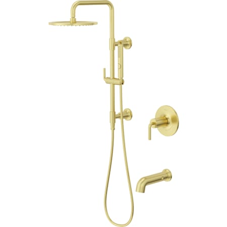Pfister Tenet Pressure Balance Tub/Shower Trim with Shower Column and 10" Rainhead Brushed Gold