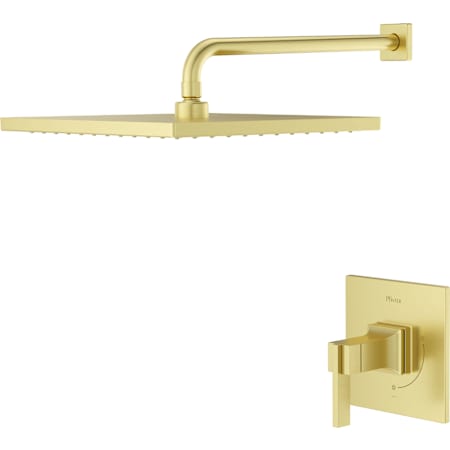 Pfister Verve Pressure Balance Shower with 10" Rainrhead, 18" Straight Shower Arm & Flange Brushed Gold