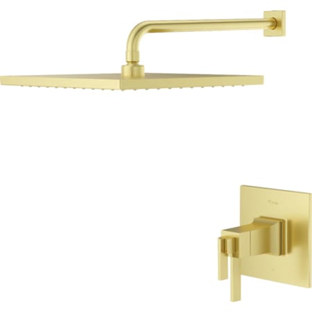 Pfister Verve Therm Shower with 10" Rainrhead, 18" Straight Shower Arm & Flange Brushed Gold