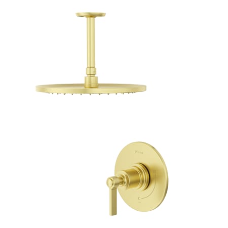 Pfister Winter Park Pressure Balance Shower Trim with 12" Rainhead, 6" Ceiling Shower Arm & Flange Brushed Gold