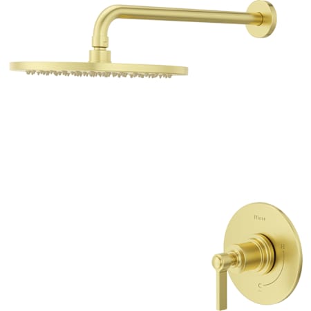 Pfister Winter Park Pressure Balance Shower Trim with Round 10" Rainhead, 18" Straight Shower Arm & Flange Brushed Gold