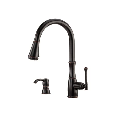 Pfister Wheaton 1.8 GPM Single Hole High Arc Kitchen Faucet - Includes Soap Dispenser and Escutcheon Tuscan Bronze