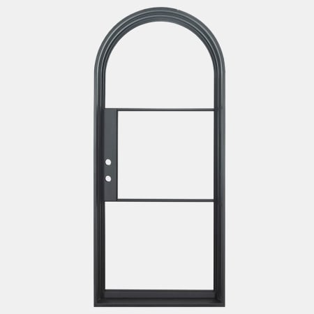 Pinkys Iron Doors Air 4 Thermally Broken Single Full Arch 38" x 90" Left Hand Outswing Door with Low-E Glass, Black Hinges and 6"Jamb Black