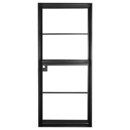 Pinkys Iron Doors Air 4 Dutch Single Flat 36" x 84" Right Hand Inswing Door with Low-E Glass, Black Hinges and 6"Jamb Black