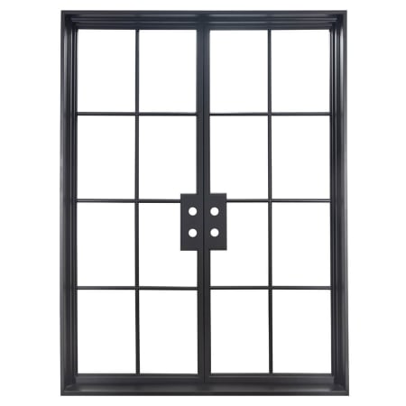Pinkys Iron Doors Air 5 Thermally Broken Double Flat 65" x 84" Right Hand Inswing Door with Low-E Glass, Black Hinges and 6"Jamb Black