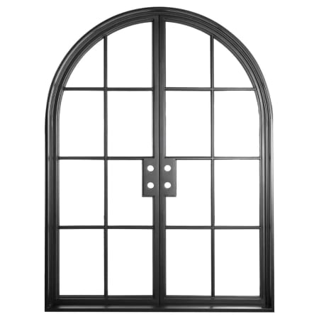 Pinkys Iron Doors Air 5 Thermally Broken Double Full Arch 65" x 94" Left Hand Outswing Door with Low-E Glass, Black Hinges and 6"Jamb Black