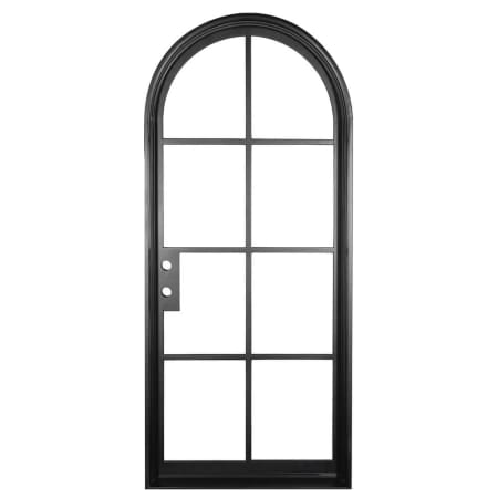 Pinkys Iron Doors Air 5 Thermally Broken Single Full Arch 46" x 96" Right Hand Inswing Door with Low-E Glass, Black Hinges and 6"Jamb Black