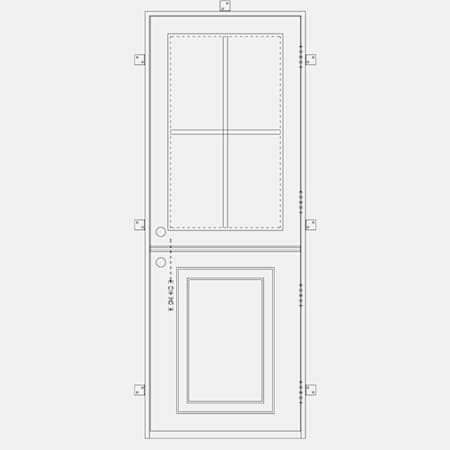 Pinkys Iron Doors Air Dutch Single Flat 46" x 92" Right Hand Inswing Door with Low-E Glass, Black Hinges and 6"Jamb Black