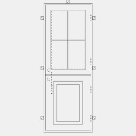 Pinkys Iron Doors Air Dutch Single Flat 46" x 94" Left Hand Inswing Door with Low-E Glass, Black Hinges and 6"Jamb Black