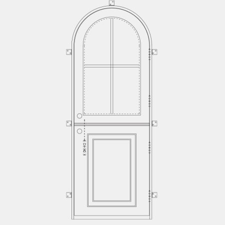 Pinkys Iron Doors Air Dutch Single Full Arch 46" x 96" Right Hand Outswing Door with Low-E Glass, Black Hinges and 6"Jamb Black