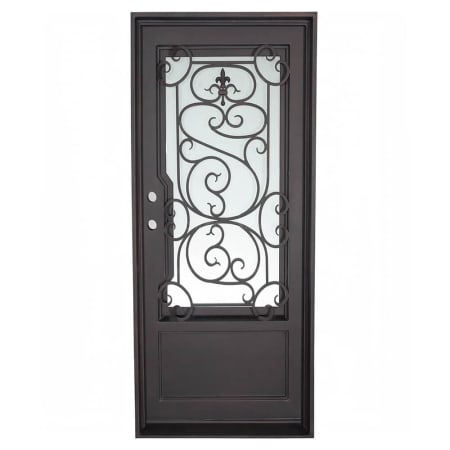 Pinkys Iron Doors Beverly Single Flat 40" x 84" Right Hand Inswing Door with Low-E Glass, Black Hinges and 6"Jamb Black