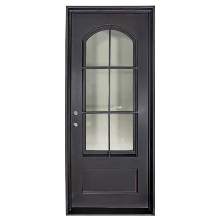 Pinkys Iron Doors Bristol Thermally Broken Single Flat 36" x 81" Right Hand Outswing Door with Low-E Glass, Black Hinges and 6"Jamb Black