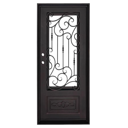 Pinkys Iron Doors Golden Gate Thermally Broken Single Flat 36" x 86" Right Hand Outswing Door with Low-E Glass, Black Hinges and 6"Jamb Black