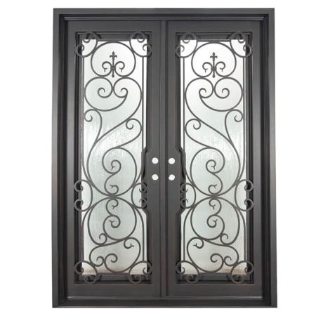 Pinkys Iron Doors Hills Thermally Broken Double Flat 72" x 92" Left Hand Inswing Door with Low-E Glass, Black Hinges and 6"Jamb Black