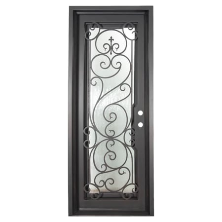 Pinkys Iron Doors Hills Thermally Broken Single Flat 40" x 86" Left Hand Inswing Door with Low-E Glass, Black Hinges and 6"Jamb Black