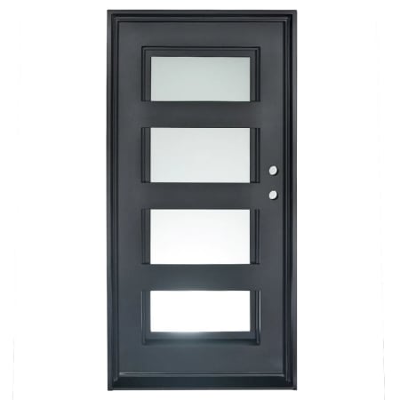 Pinkys Iron Doors Knox Thermally Broken Single Flat 40" x 88" Right Hand Inswing Door with Low-E Glass, Black Hinges and 6"Jamb Black