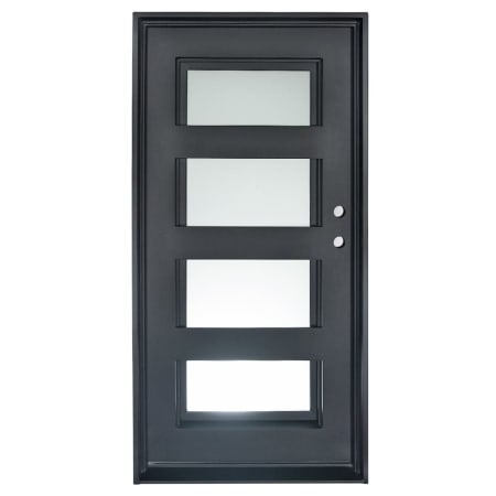 Pinkys Iron Doors Knox Single Flat 40" x 96" Right Hand Inswing Door with Low-E Glass, Black Hinges and 6"Jamb Black