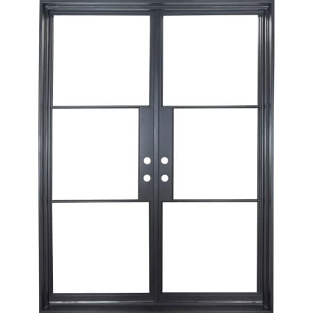 Pinkys Iron Doors Air 4 Double Flat 61" x 81", Left Hand Inswing with Low-E Glass Black