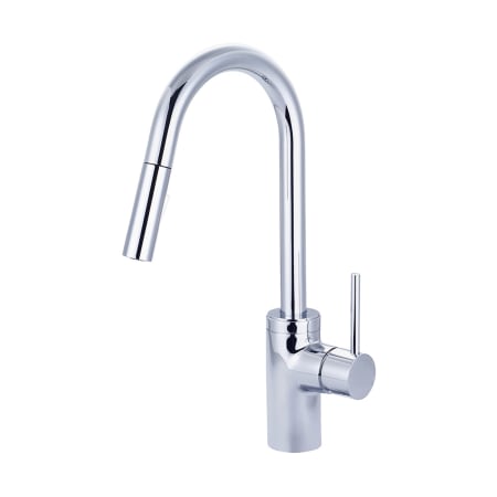 Pioneer Faucets Motegi 1.5 GPM Single Hole Kitchen Faucet with Pull-Down Spray, 8-9/16" Reach Swivel Spout, and Lever Handle Polished Chrome