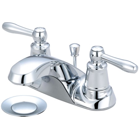 Pioneer Faucets Legacy 1.2 GPM Centerset Bathroom Faucet with Dual Lever Handles - Includes Brass Pop-Up Drain Assembly Polished Chrome