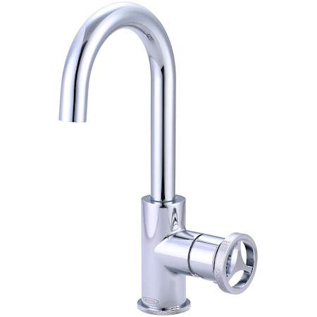 Pioneer Faucets Motegi 1.2 GPM Single Hole Long-Neck Bathroom Faucet with Pop-Up Drain Assembly with Knurled Metal Wheel Handle Chrome