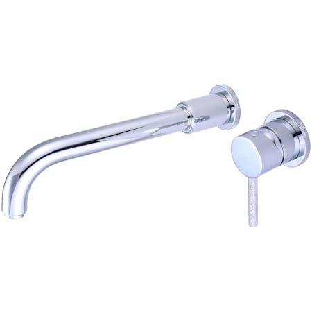 Pioneer Faucets Motegi 1.2 GPM Wall Mounted Widespread Bathroom Faucet with Thin Knurled Metal Handle Less Drain Assembly Chrome