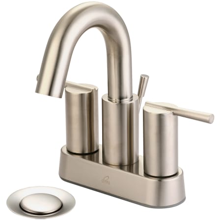 Pioneer Faucets i2v 1.2 GPM Deck Mounted Centerset Bathroom Faucet with Pop-Up Drain Assembly Brushed Nickel