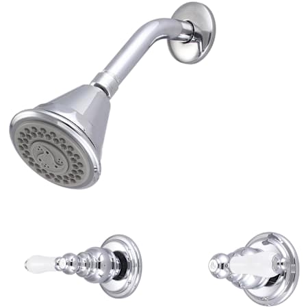 Pioneer Faucets Elite Shower Only Trim Package with 1.75 GPM Shower Head and Porcelain Handles Chrome